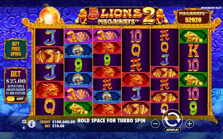 5 Lions Megaways 2 - RTP and Wagering