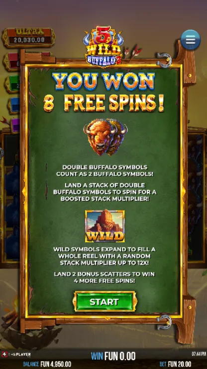 5 Wild Buffalo 3 - Mobile Bonus Game