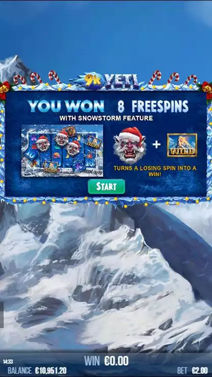 9k Yeti Mobile Free Spin