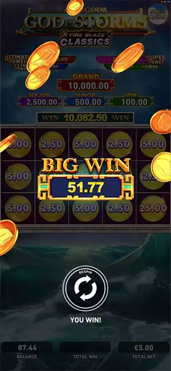 Age of the Gods  God of Storms FireBlaze Mobile Features - Simple Win