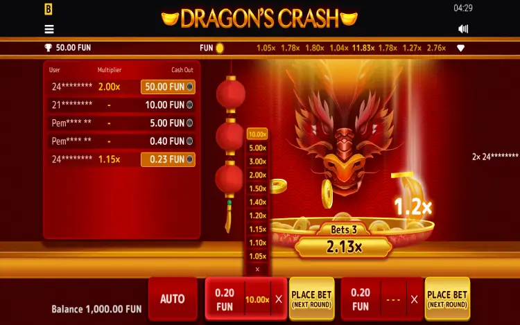 Dragon’s Crash - Auto Cash-out
