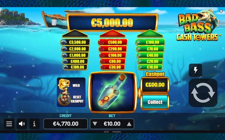 Bad Bass Cash Towers Bonus Features - Bonus Prize