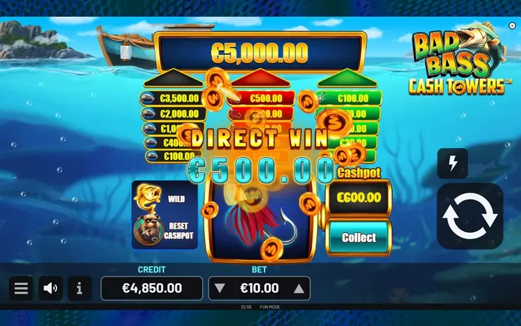 Bad Bass Cash Towers Bonus Features - Direct Wins