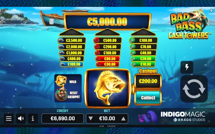 Bad Bass Cash Towers Bonus Features - Golden Bass Wild