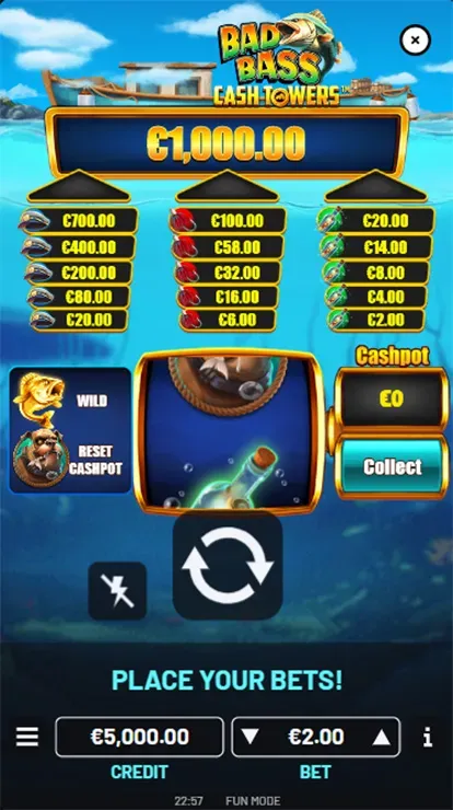Bad Bass Cash Towers Mobile Features - Base Game