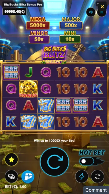 Big Bucks Blitz Bonus Pot - Mobile Basegame