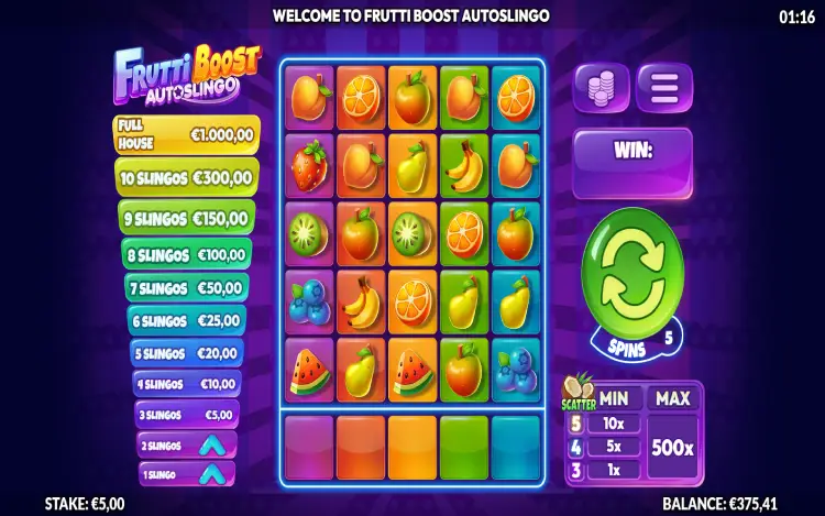 Frutti Boost AutoSlingo - Mobile Basegame