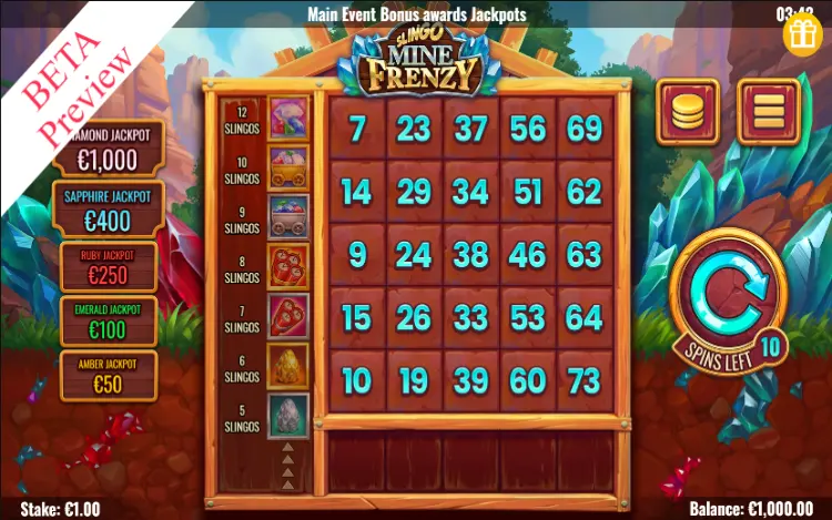 Slingo Mine Frenzy - Mobile Basegame