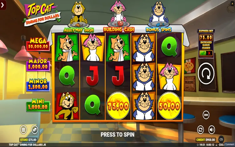 Top Cat Dining For Dollars Jackpot King - Mobile Basegame