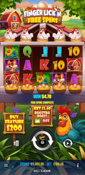 Finger Lick’n Free Spins - Mobile Basegame