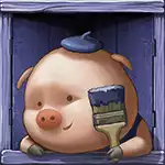 Big Bad Wolf Blue Piggy Symbol