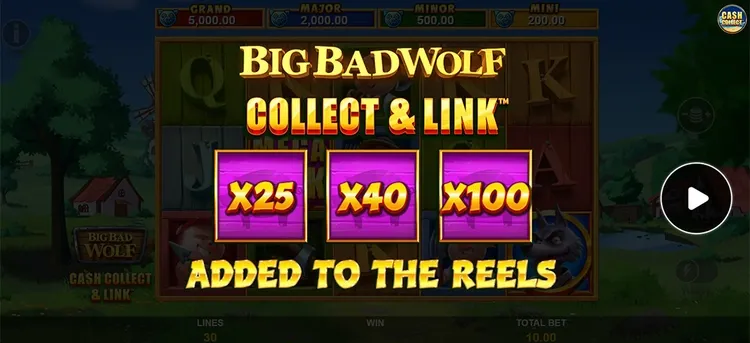 Big Bad Wolf Cash Collect & Link Feature