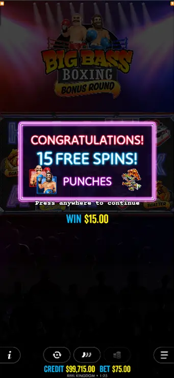 Big Bass Boxing Bonus Round - Mobile Bonus