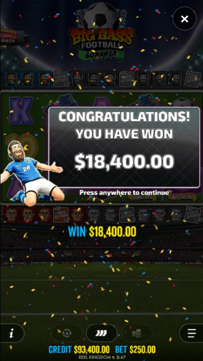 Big Bass Football Bonanza - Mobile Simple Win