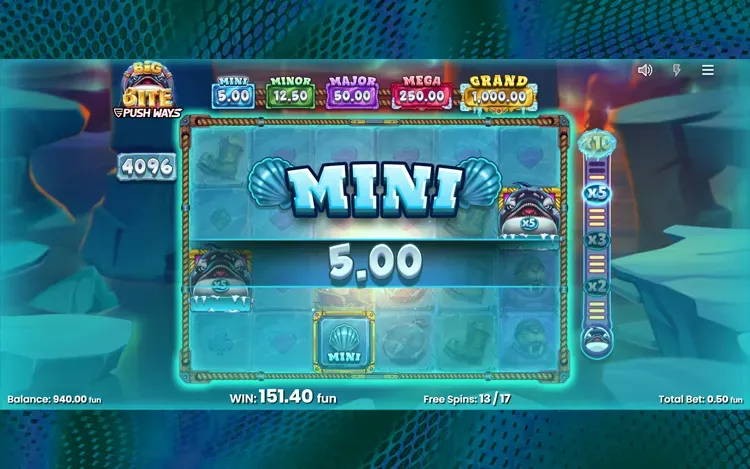 Big Bite Push Ways - Fish and Jackpot Symbols