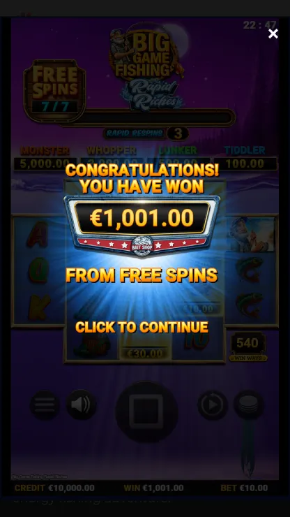 Big Game Fishing Rapid Riches - Mobile Simple Win