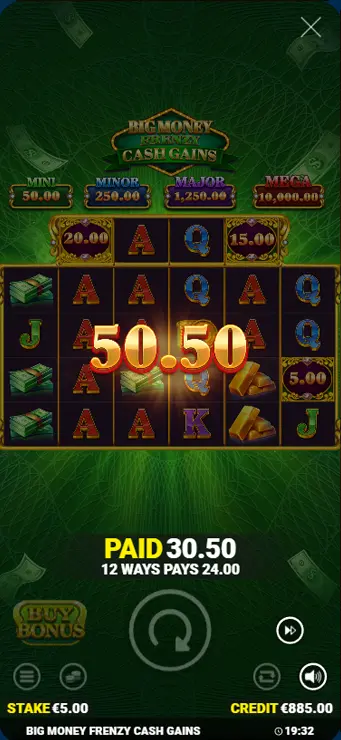 Big Money Frenzy Cash Gains - Mobile Win