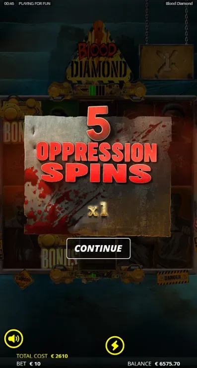Blood Diamond Mobile Features - Bonus Game