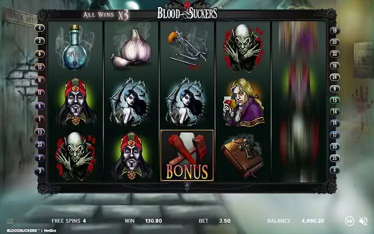 Blood Suckers Free Spins Feature screenshot