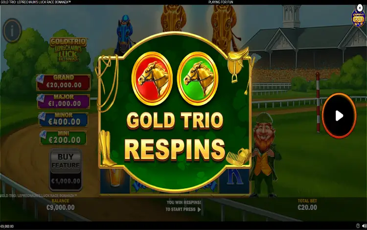 Gold Trio: Leprechaun's Luck Race Bonanza - Mobile Bonus