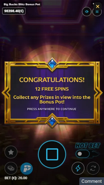Big Bucks Blitz Bonus Pot - Mobile Bonus