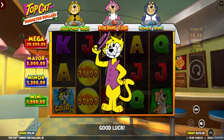 Top Cat Dining For Dollars Jackpot King - Mobile Bonus