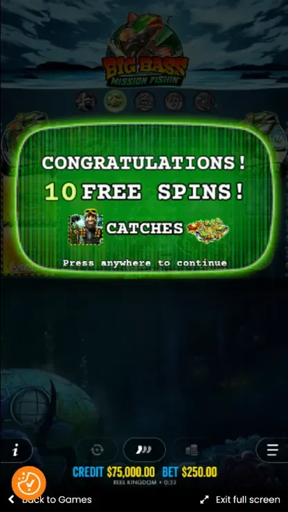 Big Bass Mission Fishin' - Mobile Bonus