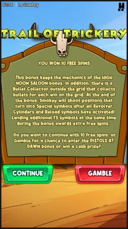 Le Cowboy - Mobile Bonus