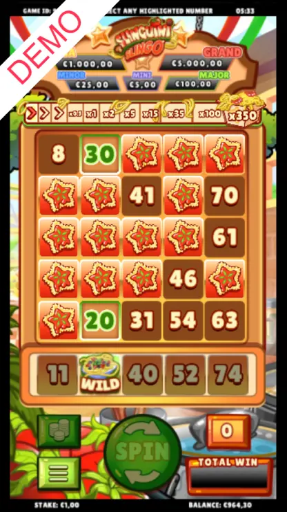 Slinguini Slingo - Mobile Bonus