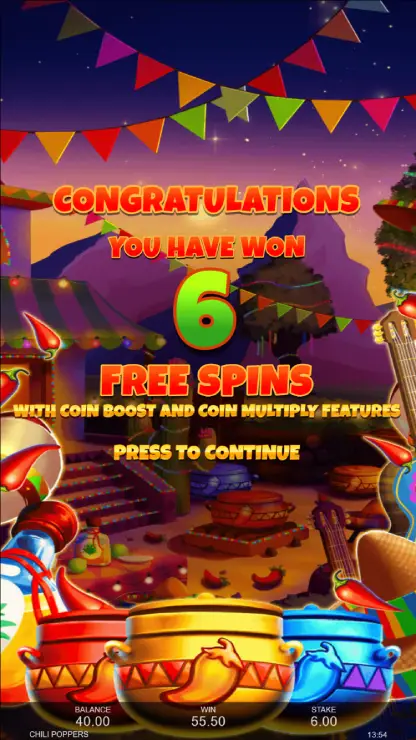 Chilli Poppers - Mobile Bonus