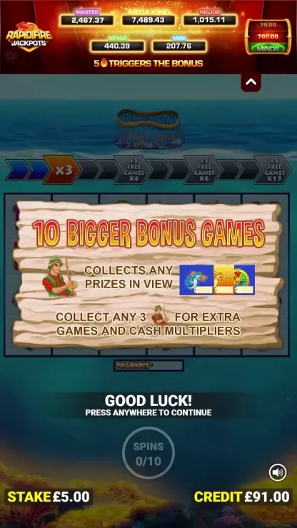 Fishin’ Frenzy Even Bigger Fish 3 Megaways Rapid Fire - Mobile Bonus