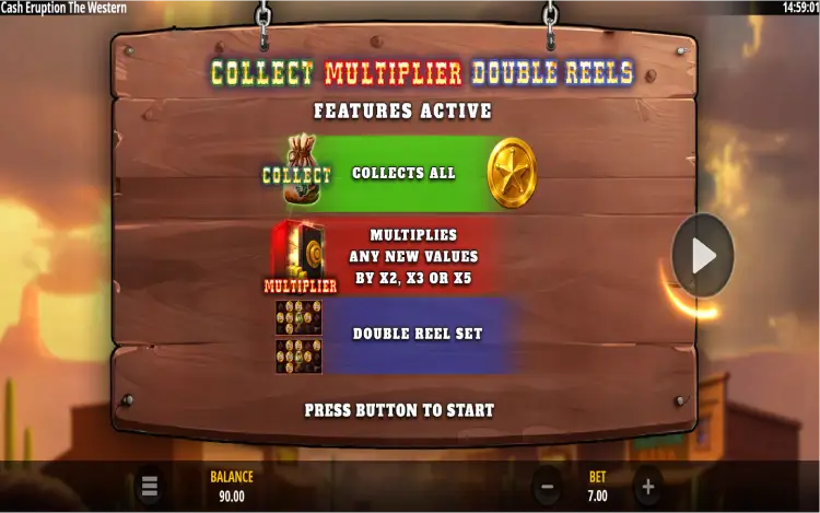 Cash Eruption The Western - Mobile Bonus