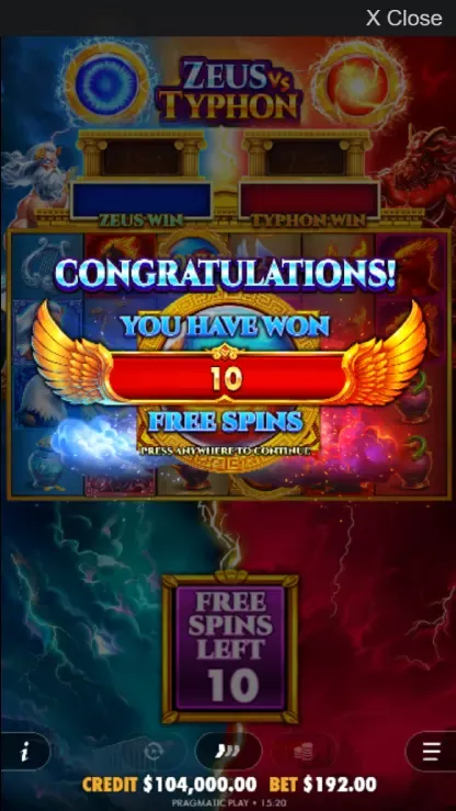 Zeus Vs Typhon - Mobile Bonus