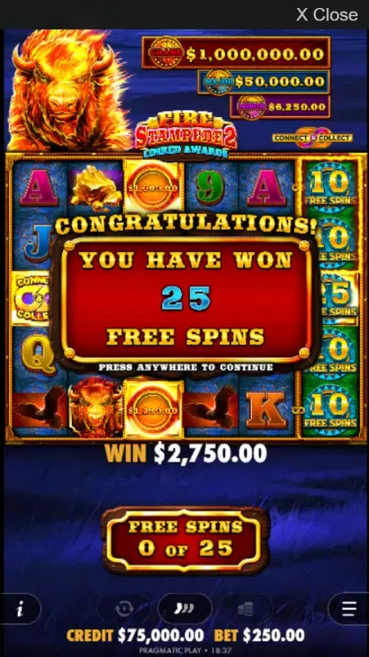 Fire Stampede 2 - Mobile Bonus