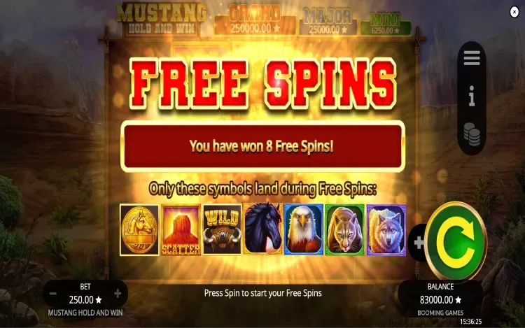 Mustang Hold and Win - Mobile Bonus