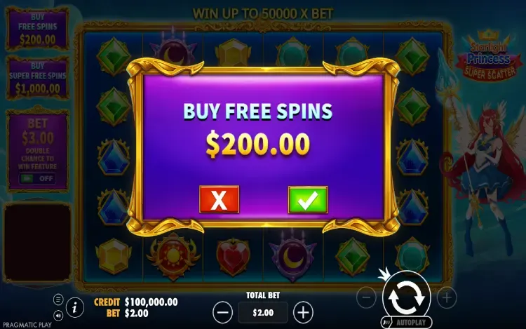 Starlight Princess Super Scatter - Bonus Buy Feature