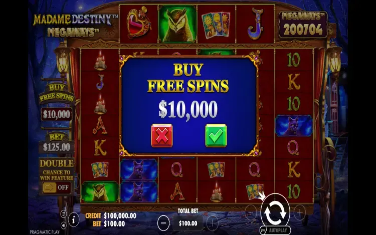 Madame Destiny Megaways - Bonus Buy Feature