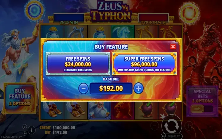 Zeus Vs Typhon - Bonus Buy Feature