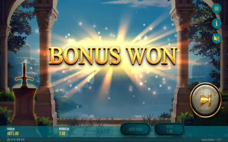 Sword of Arthur - Bonus Game Feature