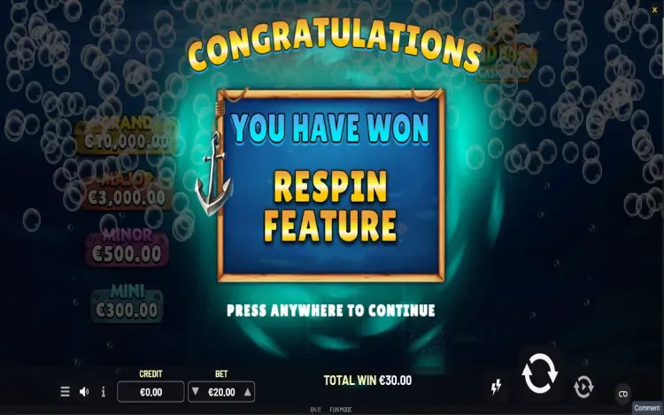 Bad Bass Cash Haul - Bonus Respin Feature