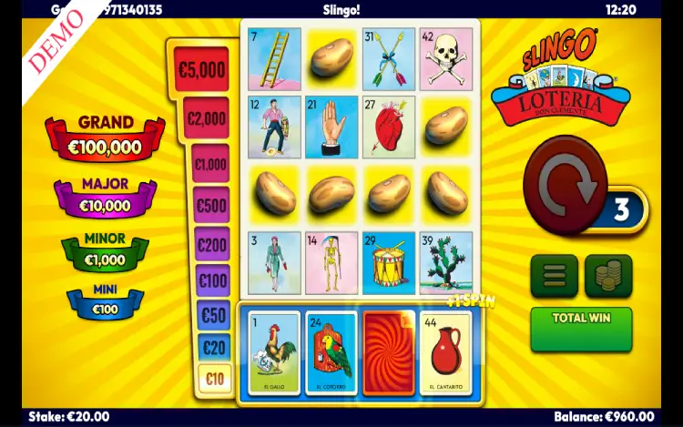 Slingo Loteria - Bonus Spins Feature