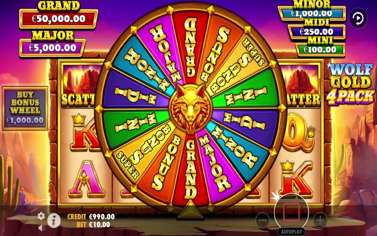 Wolf Gold 4 Pack - Bonus Wheel Feature