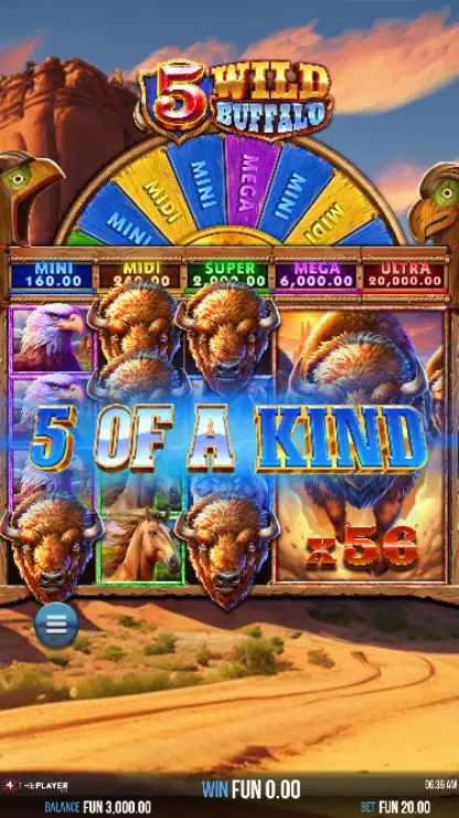 5 Wild Buffalo - Mobile Bonus