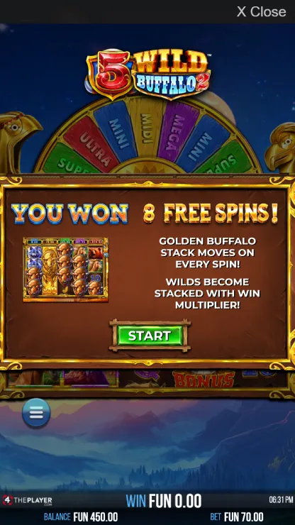 5 Wild Buffalo 2 Mobile Features - Bonus Game