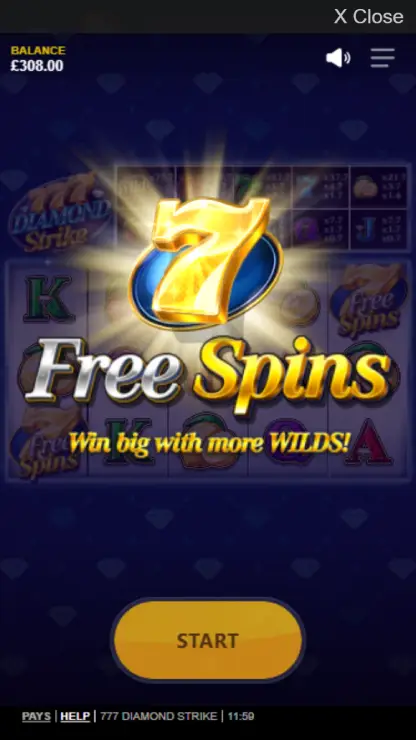 777 Diamond Strike - Mobile Bonus