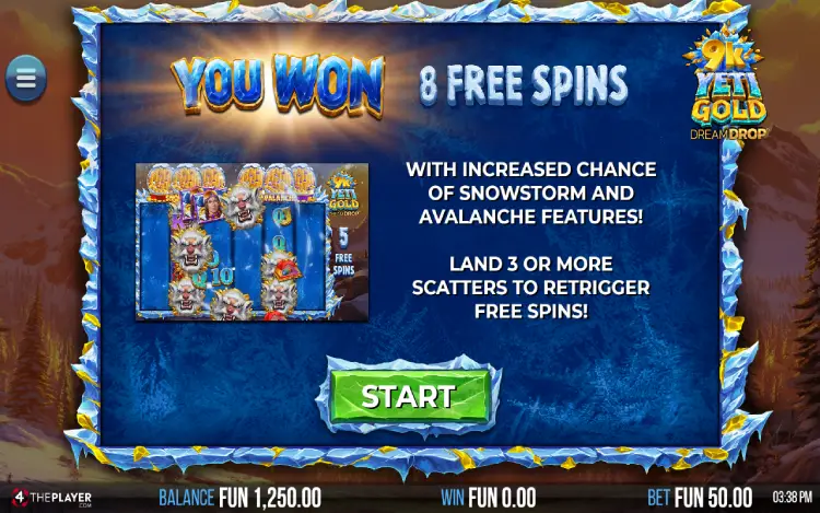 9K Yeti Gold - Mobile Bonus