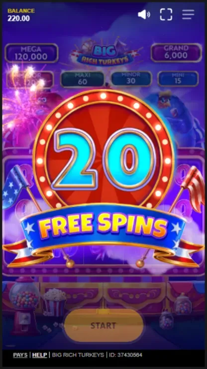 Big Rich Turkeys - Mobile Bonus