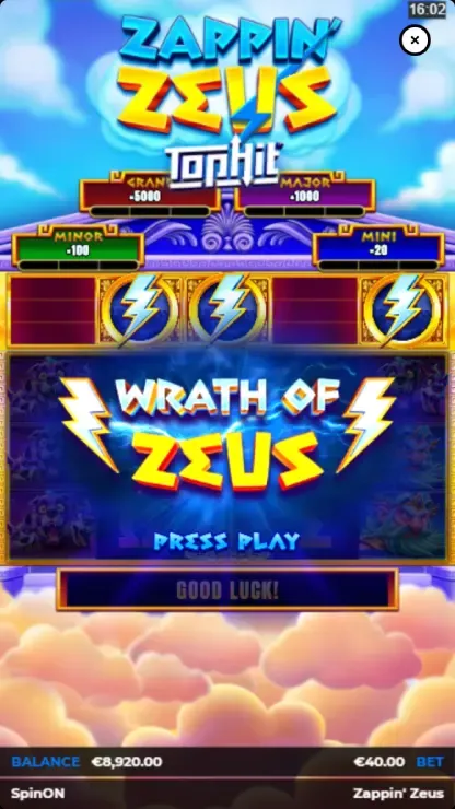 Zappin’ Zeus TopHit - Mobile Bonus