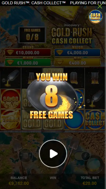 Gold Rush Cash Collect - Mobile Bonus