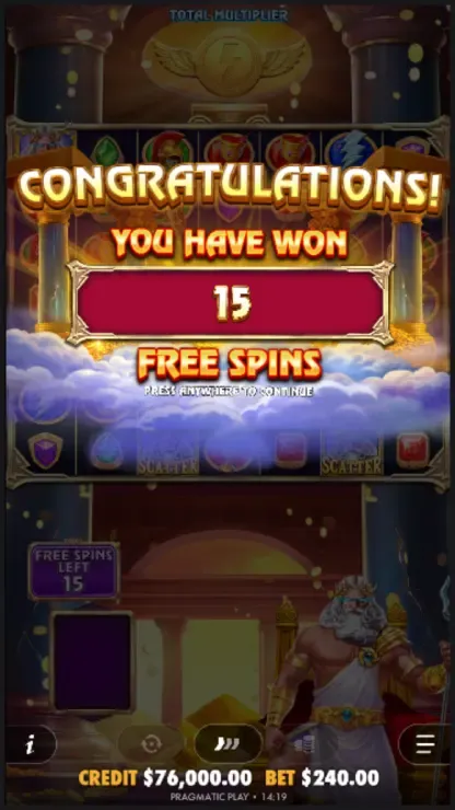 Fortune of Olympus - Mobile Bonus